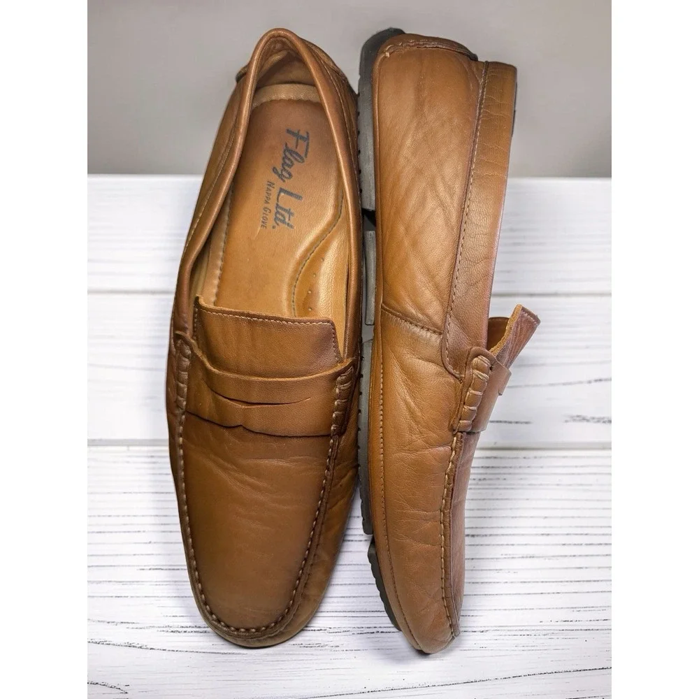 Flag Ltd. Nappa Glove Tan Leather Men's Loafer Size 10
